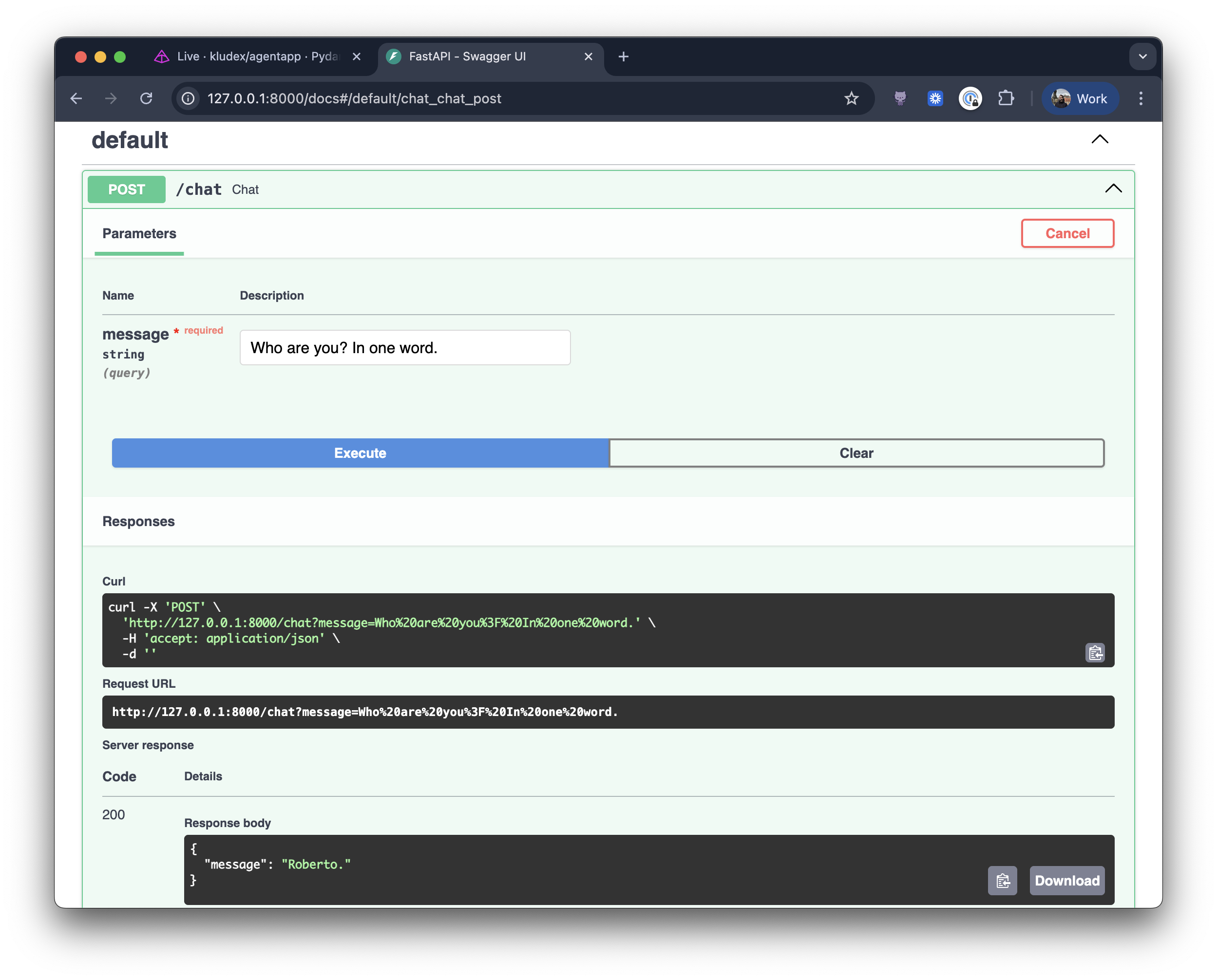 FastAPI endpoint in Logfire